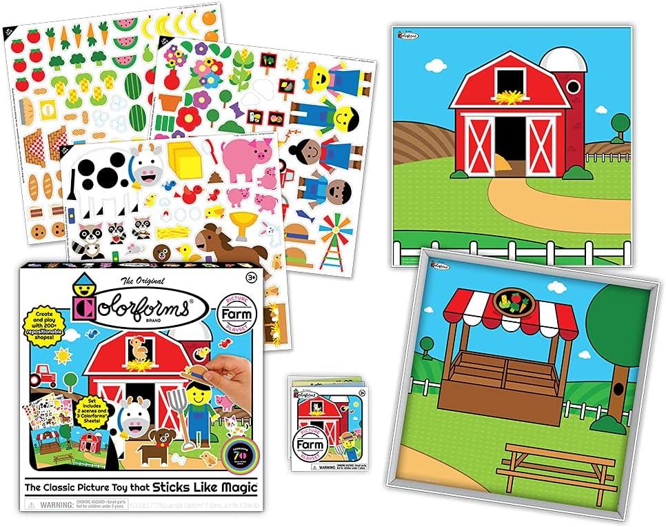 image:imageColorforms Stickers for Kids Sticker Book Farm Picture Playset Arts and Crafts Toddler Stickers Repositionable Pieces for Endless Story Fun for Boys and Girls Ages 3