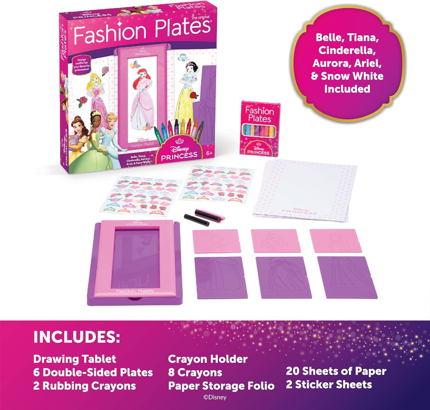 image:imageFashion Plates Classic Girls Fashion MixandMatch Drawing Kit Arts and Crafts Coloring Art Supplies Craft Supplies Stencils Crayons Included Create Your Own Fashion Designs Ages 6Disney