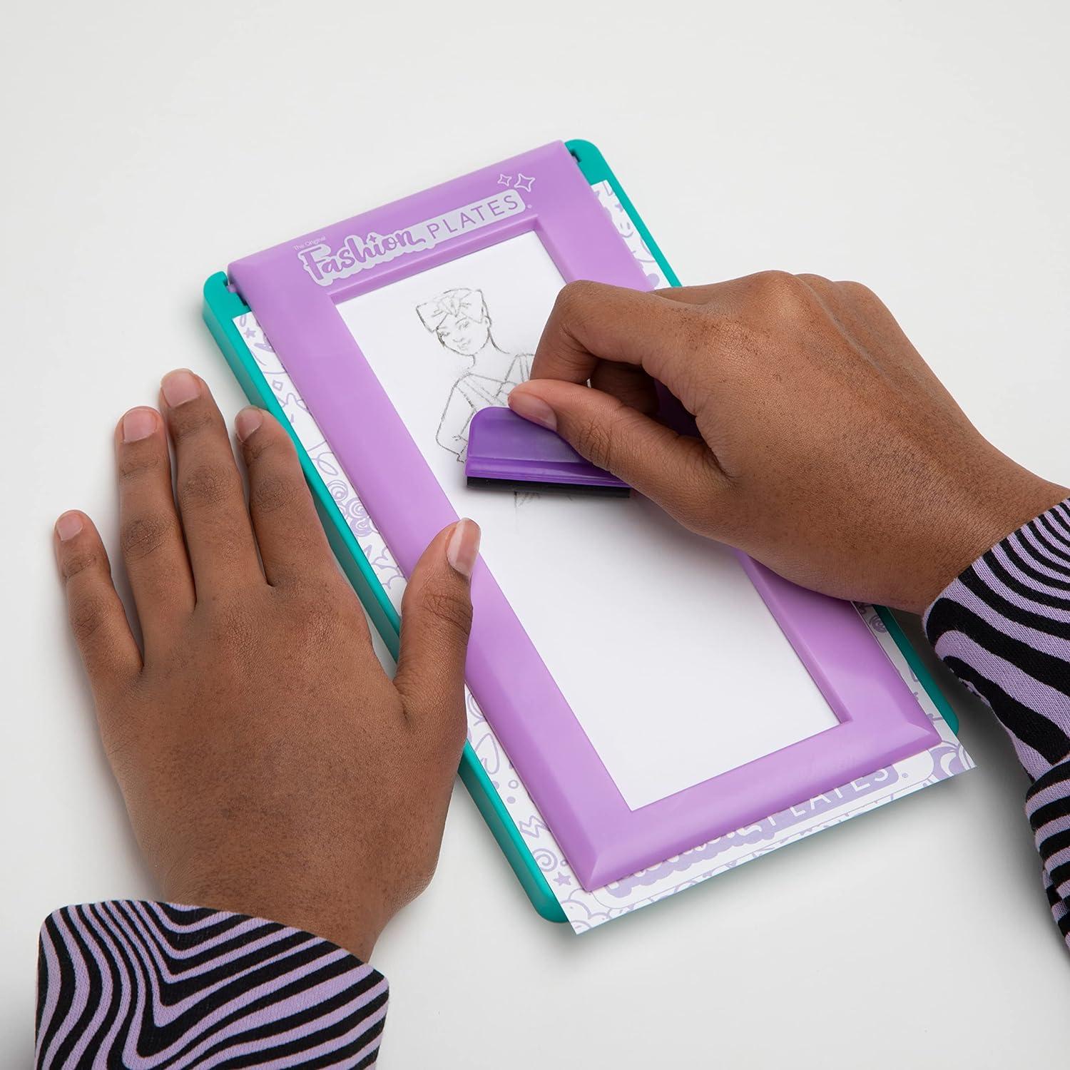 image:imageFashion Plates Classic Girls Fashion MixandMatch Drawing Kit Arts and Crafts Coloring Art Supplies Craft Supplies Stencils Crayons Included Create Your Own Fashion Designs Ages 6My Style