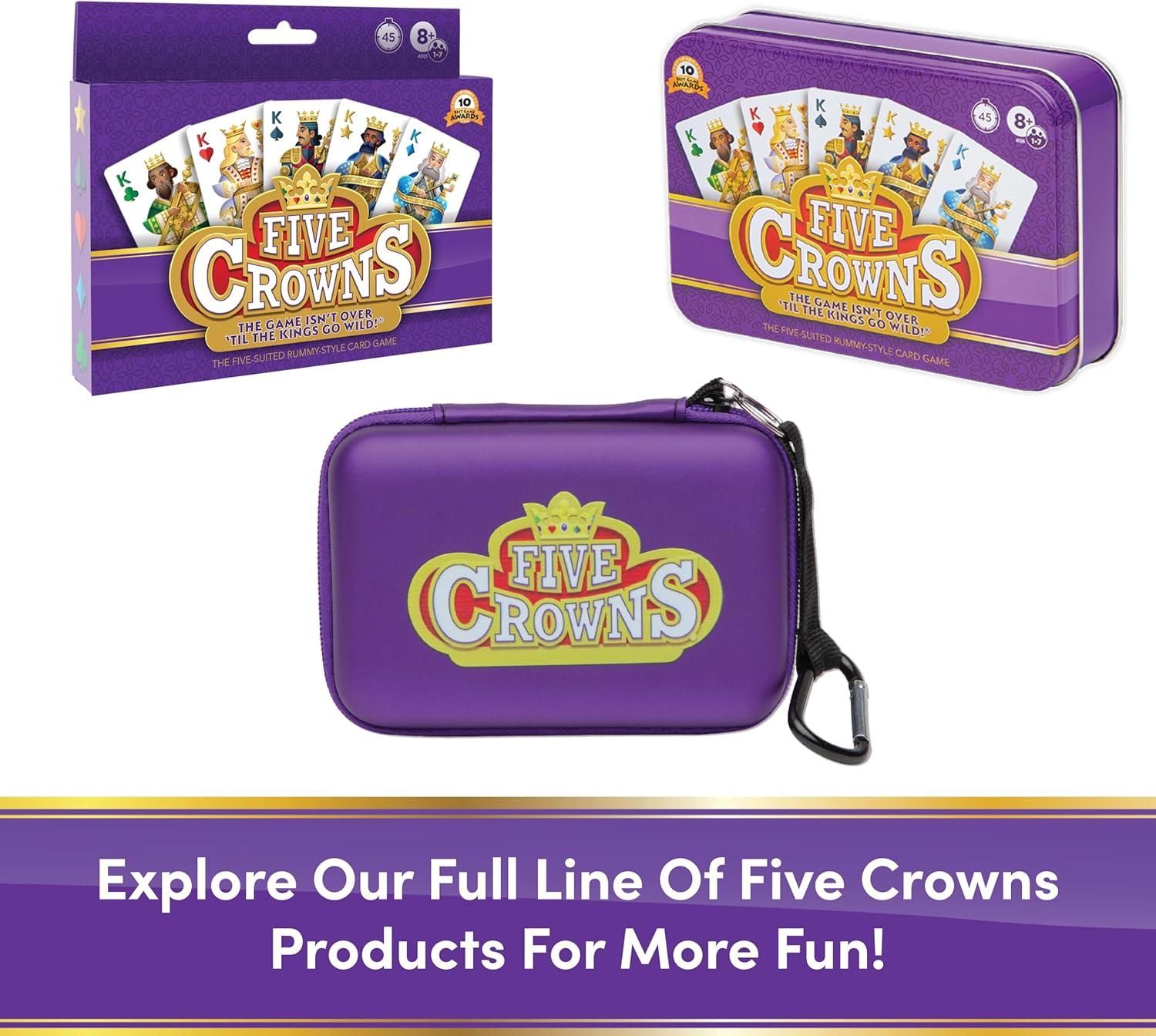 image:imageFive Crowns Travel Case Bundle Cards Scorecard Included Card Game for Kids and Adults Family Game Night The Game isnt Over Until The Kings Go Wild 5 Suited Rummy Style Card Game Ages 8Five Crowns Travel