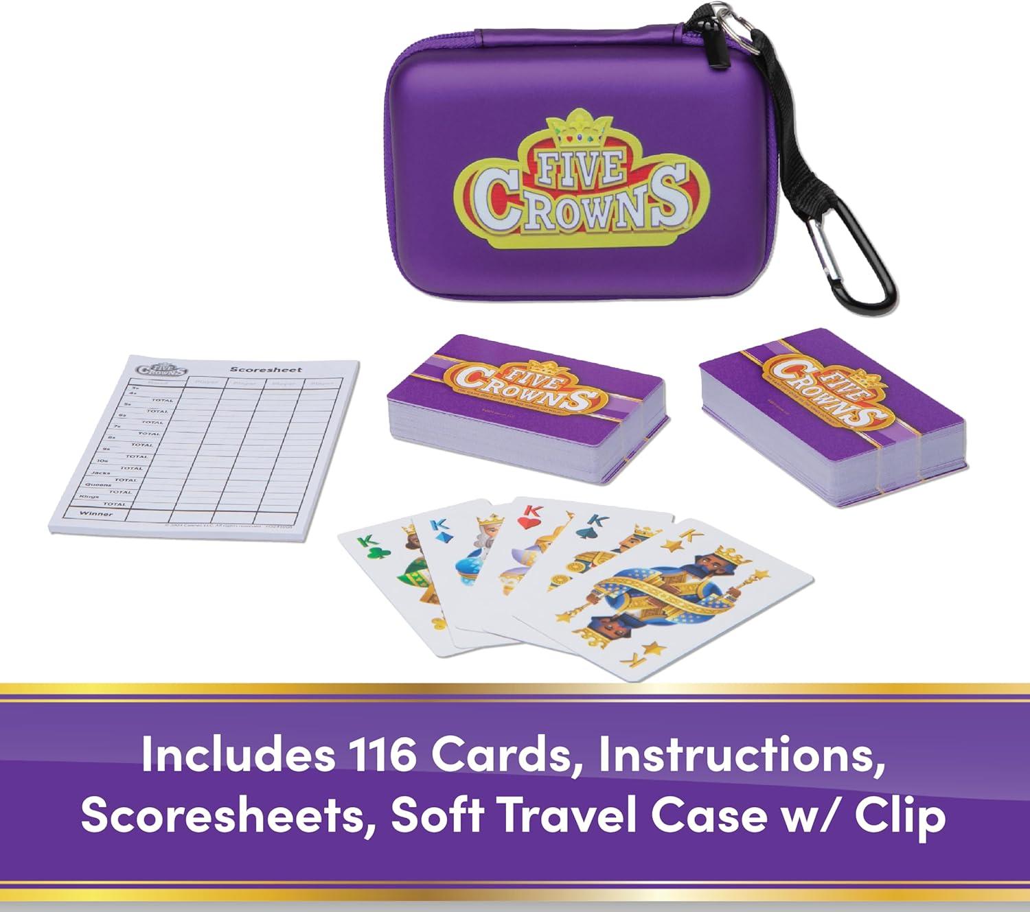 image:imageFive Crowns Travel Case Bundle Cards Scorecard Included Card Game for Kids and Adults Family Game Night The Game isnt Over Until The Kings Go Wild 5 Suited Rummy Style Card Game Ages 8Five Crowns Travel