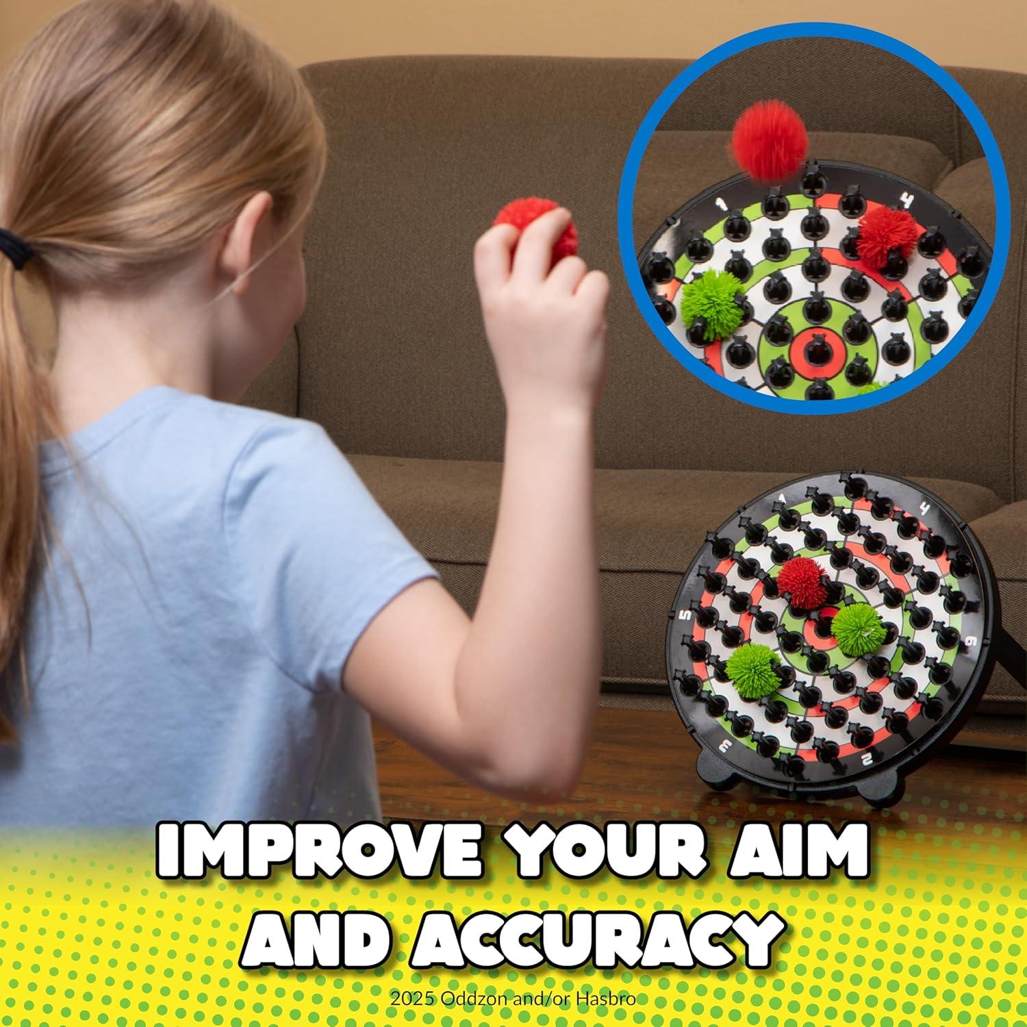 image:imageKoosh Kornhole Cornhole Set for Kids Outdoor Toys for Boys and Girls Perfect for Beginners Preschool Toys Easy Storage 1 Kornhole Board 6 Koosh Balls Included Ages 5Darts