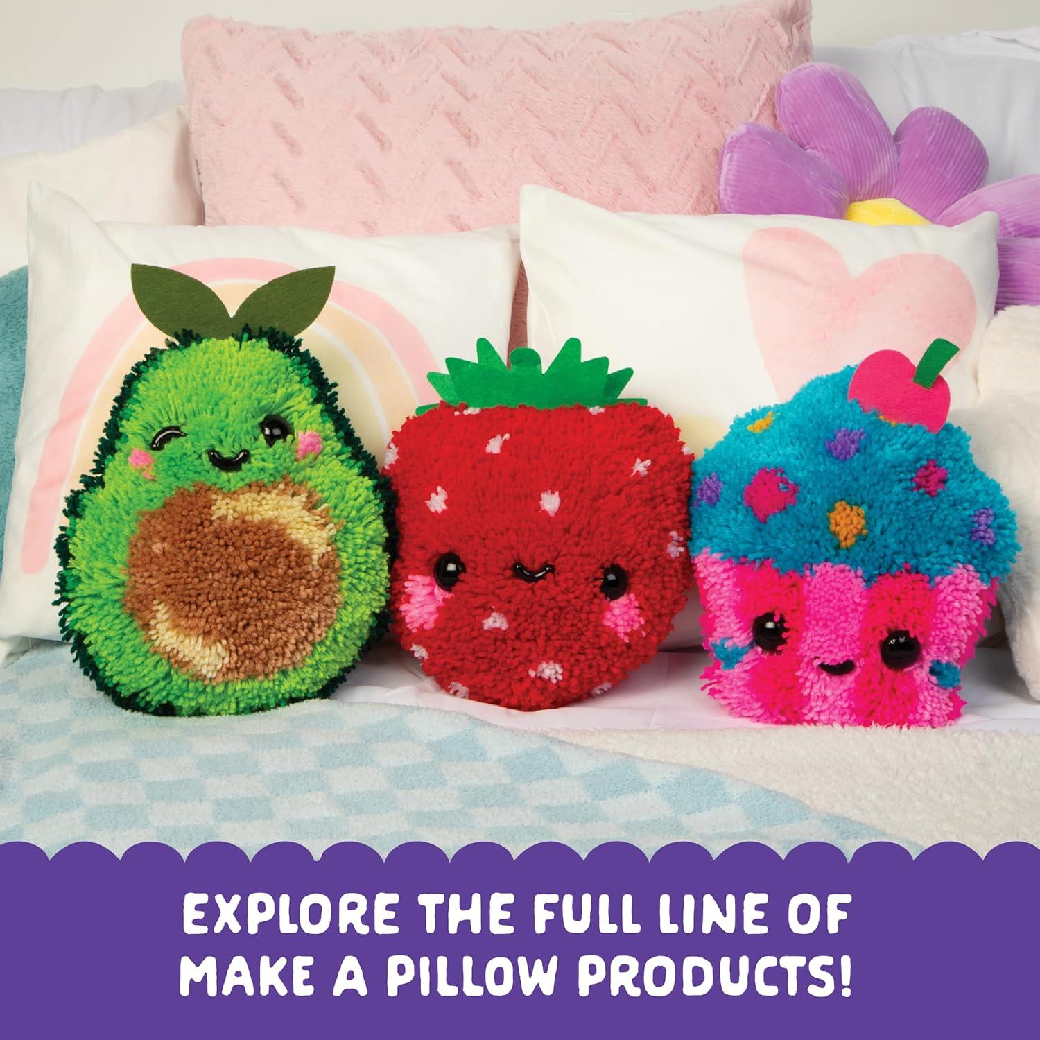 image:imageLatchKits Strawberry Pillow Latch Hook Kits for Kids Arts and Crafts Yarn Art Kids Crafts Toys for Girls Birthday Gift for Girls Easy to Follow Pattern Hook Included Craft Kits Ages 6Cupcake Pillow