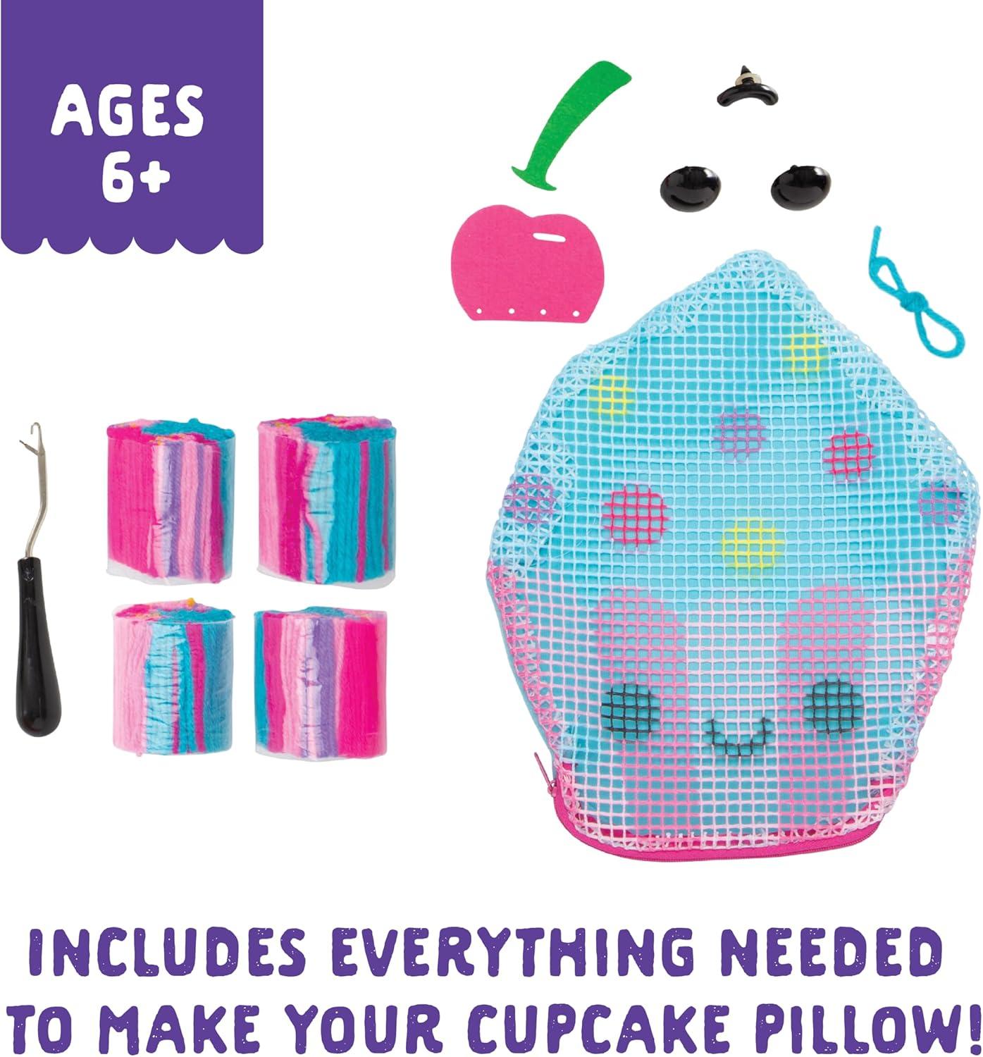image:imageLatchKits Strawberry Pillow Latch Hook Kits for Kids Arts and Crafts Yarn Art Kids Crafts Toys for Girls Birthday Gift for Girls Easy to Follow Pattern Hook Included Craft Kits Ages 6Cupcake Pillow