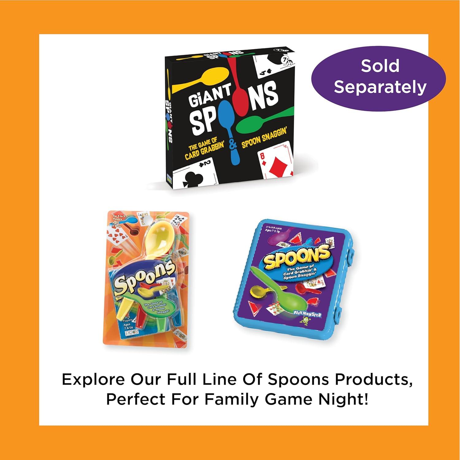 image:imagePlayMonster Giant SpoonsCard Games for Kids Spoons GameDeck of CardsFun Family Games for Kids and Adults Playing CardsGame Night Travel Games 36 MultiPlayer Card GameAges 7Spoon