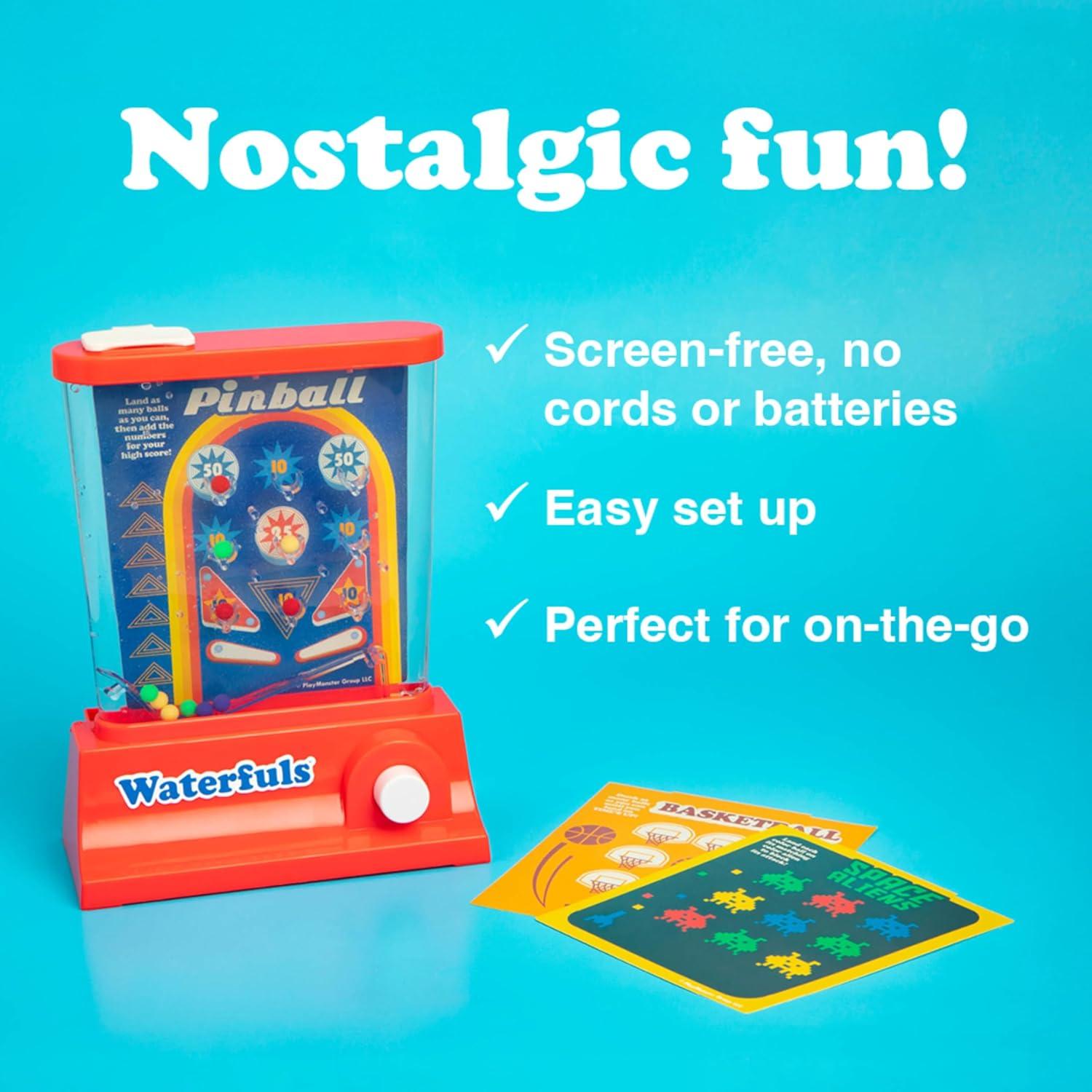 image:imagePlaymonster Original Waterfuls Classic Handheld Water Games Kids Games Retro Travel Games Fidget Toys for Kids Autism Toys 6 Interchangeable Back Panels Screen Free Play Portable Ages 3Waterfuls
