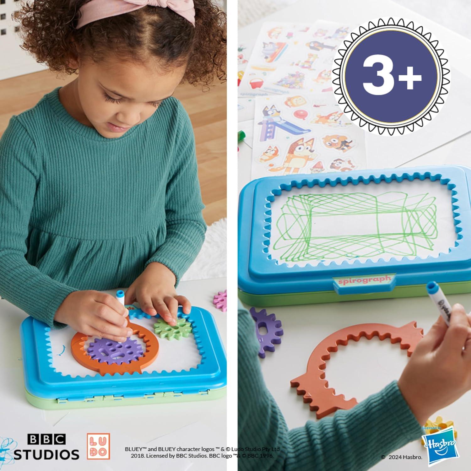 image:imageSpirograph Jr Jumbo Sized Gears Classic Retro Toy For Spiral Drawing Art Design Toy Kit for Smaller Hands For Kids Ages 3 and UpBluey