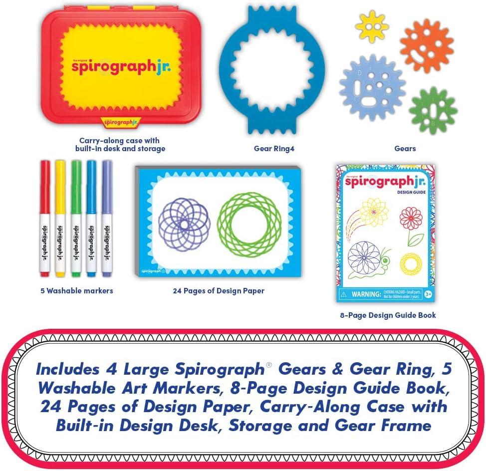 image:imageSpirograph Jr Jumbo Sized Gears Classic Retro Toy For Spiral Drawing Art Design Toy Kit for Smaller Hands For Kids Ages 3 and UpOriginal