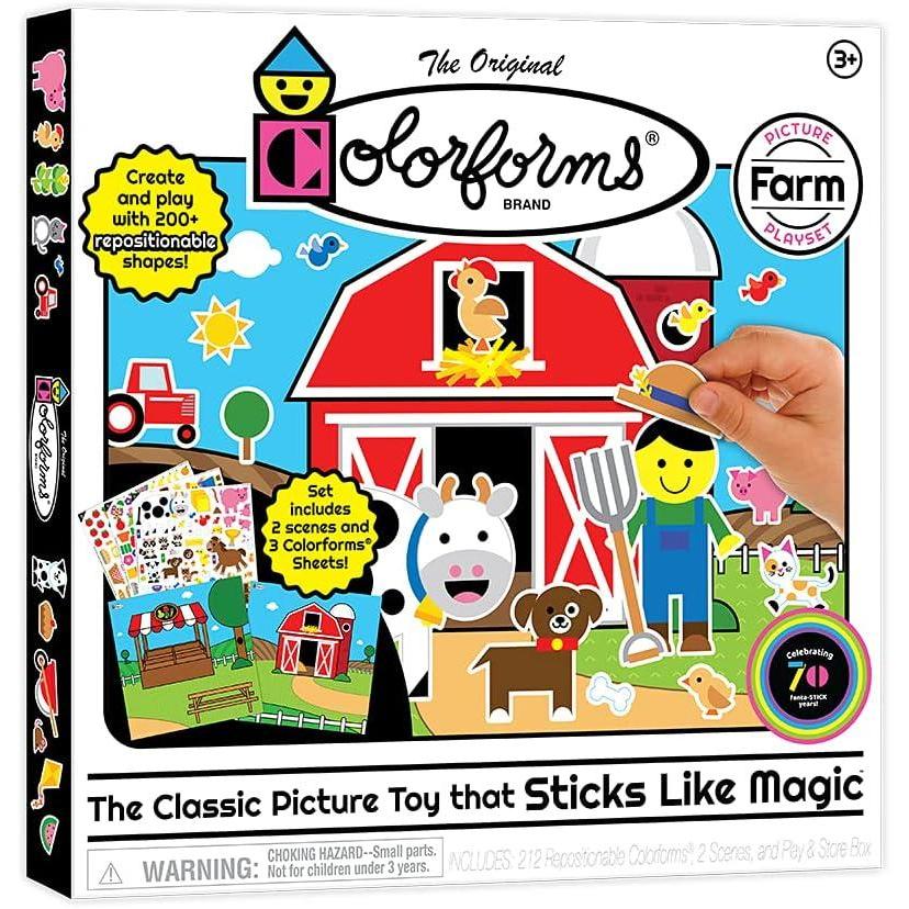 image:imageColorforms Stickers for Kids Sticker Book Farm Picture Playset Arts and Crafts Toddler Stickers Repositionable Pieces for Endless Story Fun for Boys and Girls Ages 3