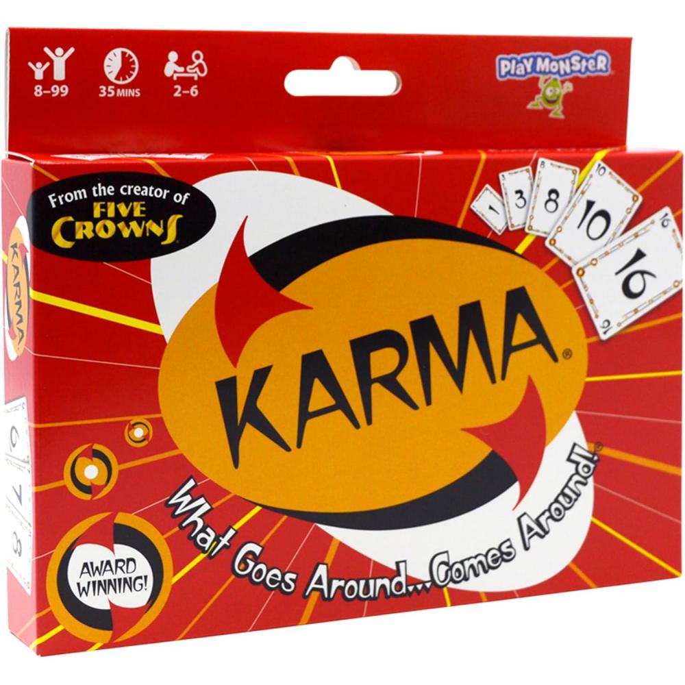 image:imageKARMA Card Games for Kids  Kids Family Games Night MultiPlayer Screen Free Travel Games Playing Cards What Goes Around Comes Around Ages 8Karma