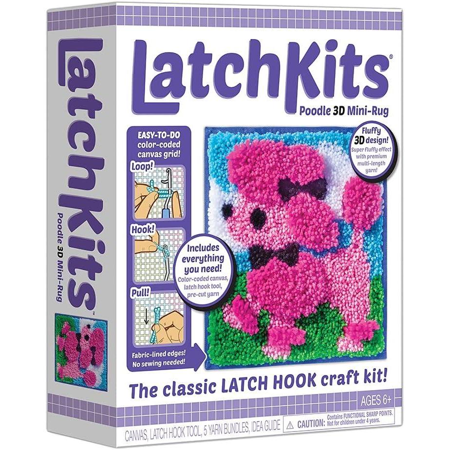 image:imageLatchKits Strawberry Pillow  Latch Hook Kits for Kids Arts and Crafts Yarn Art Kids Crafts Toys for Girls Birthday Gift for Girls Easy to Follow Pattern Hook Included Craft Kits Ages 63D Poodle