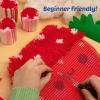 LatchKits Strawberry Pillow – Latch Hook Kits for Kids, Arts and Crafts, Yarn Art, Kids Crafts, Toys for Girls, Birthday Gift for Girls, Easy to Follow Pattern, Hook Included, Craft Kits, Ages 6+(Strawberry Pillow)