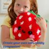 LatchKits Strawberry Pillow – Latch Hook Kits for Kids, Arts and Crafts, Yarn Art, Kids Crafts, Toys for Girls, Birthday Gift for Girls, Easy to Follow Pattern, Hook Included, Craft Kits, Ages 6+(Strawberry Pillow)