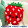 LatchKits Strawberry Pillow – Latch Hook Kits for Kids, Arts and Crafts, Yarn Art, Kids Crafts, Toys for Girls, Birthday Gift for Girls, Easy to Follow Pattern, Hook Included, Craft Kits, Ages 6+(Strawberry Pillow)