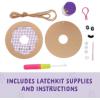 LatchKits Strawberry Pillow – Latch Hook Kits for Kids, Arts and Crafts, Yarn Art, Kids Crafts, Toys for Girls, Birthday Gift for Girls, Easy to Follow Pattern, Hook Included, Craft Kits, Ages 6+(Mini Donut)