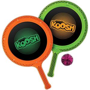 Koosh Double Paddle Playset — Paddles and Ball for Added Koosh Fun! — Fidget Toy — For Ages 6+(Neon)