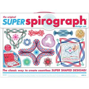Spirograph Super 50th Anniversary Set –Arts and Crafts, Kids Toys, Art Supplies, Craft Supplies, Drawing Kit, Spiral Art, Classic Gear Design Kit, Case, Pens, Design Sheet Included, Ages 8+(50th Anniversary)