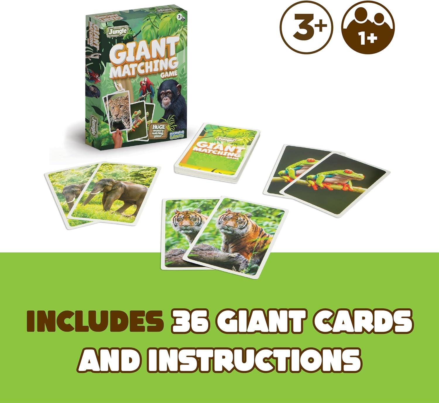 image:imageGiant Matching Game Summer Toys Game Night Travel Games Memory Learning Game Jumbo Playing Cards Card Game for Kids and Adults Ages 3Jungle