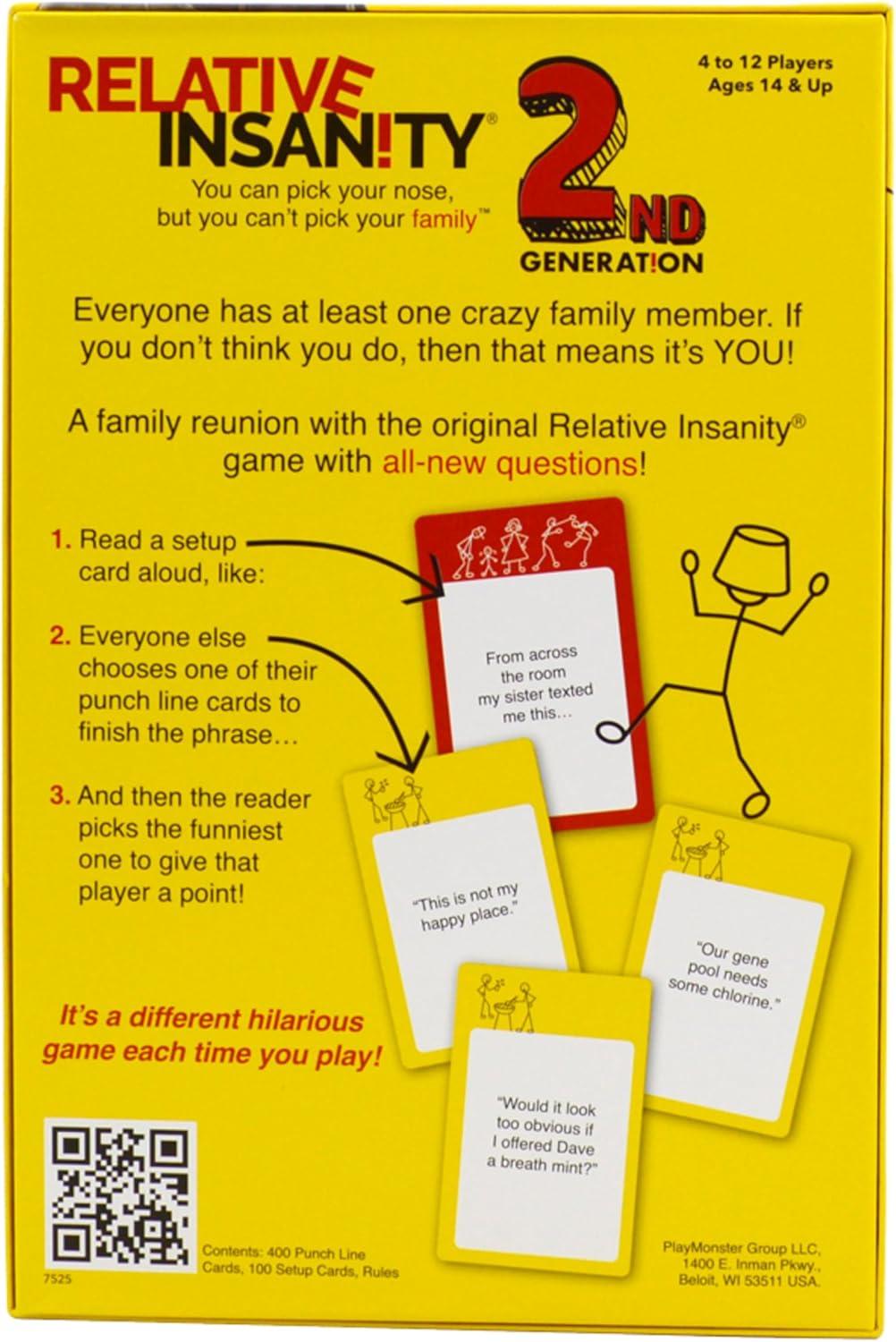 image:imageRelative Insanity Card Games Family Games Night Kids Games Laugh Till You Drop Card Games for Adults Travel Games Fun Kid Games Designed by Comedian Jeff Foxworthy MultiPlayer Ages 142nd Gen