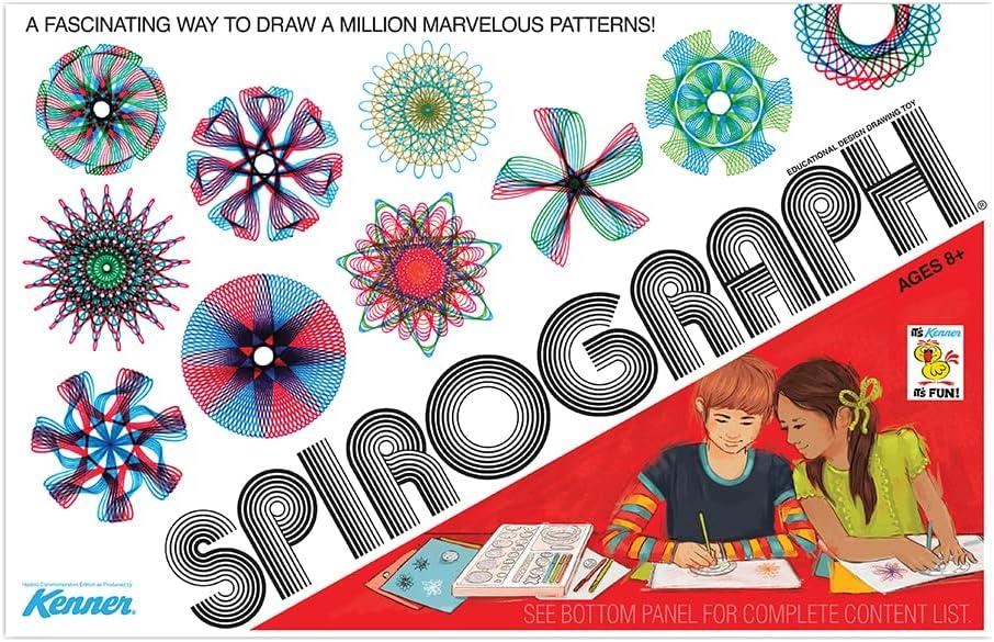 image:imageSpirograph Retro Deluxe Set Arts and Crafts Kids Toys Art Supplies Craft Supplies Drawing Kit Spiral Art Reproduction of Classic Gear Design Kit Pens Design Sheet Included Ages 8