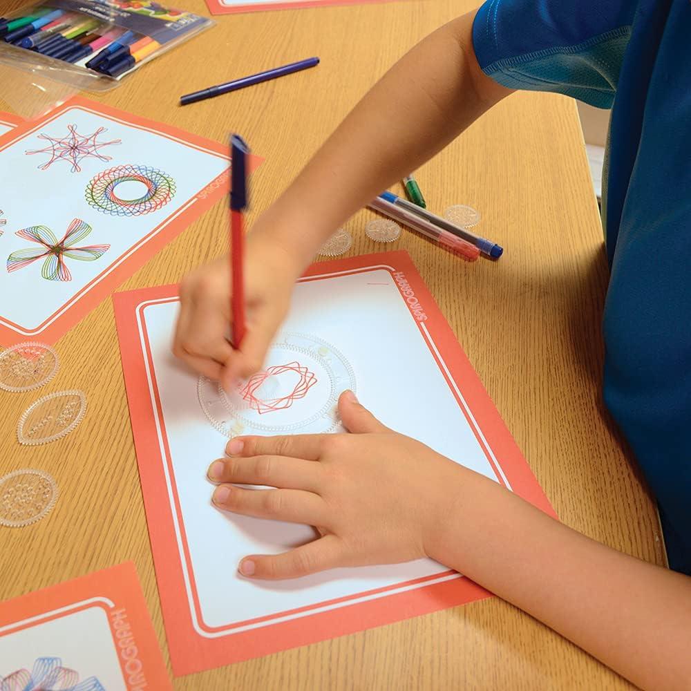 image:imageSpirograph Retro Deluxe Set Arts and Crafts Kids Toys Art Supplies Craft Supplies Drawing Kit Spiral Art Reproduction of Classic Gear Design Kit Pens Design Sheet Included Ages 8