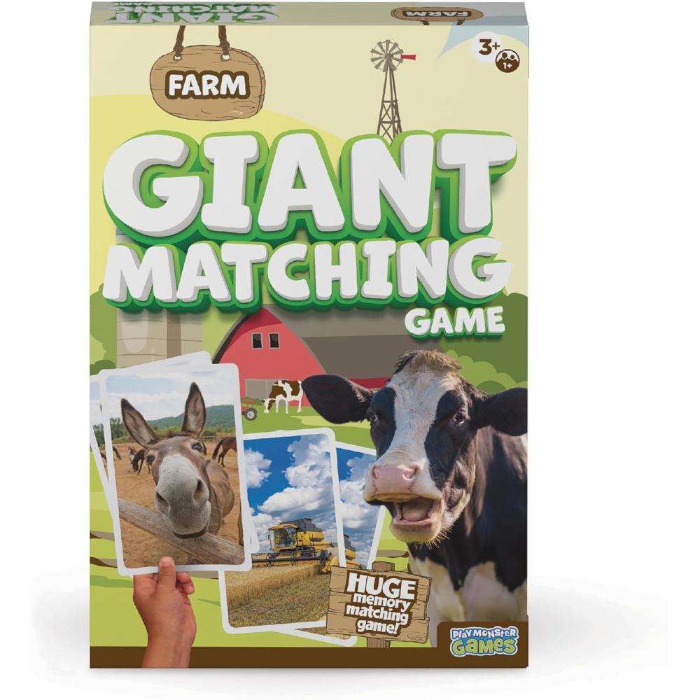 image:imageGiant Matching Game Summer Toys Game Night Travel Games Memory Learning Game Jumbo Playing Cards Card Game for Kids and Adults Ages 3Farm