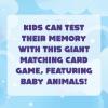 Giant Matching Game, Summer Toys, Game Night, Travel Games, Memory, Learning Game, Jumbo Playing Cards, Card Game for Kids and Adults, Ages 3+(Baby Animal)