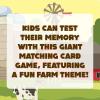 Giant Matching Game, Summer Toys, Game Night, Travel Games, Memory, Learning Game, Jumbo Playing Cards, Card Game for Kids and Adults, Ages 3+(Farm)