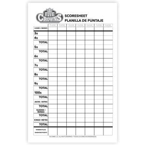 Five Crowns Scorepad – 130 Page Replacement Score Sheet, Card Game Score Card, Tracks 7 Players at Once, Gift for Kids, Birthday Gifts(Score Sheet)