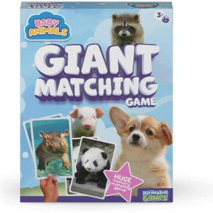 Giant Matching Game, Summer Toys, Game Night, Travel Games, Memory, Learning Game, Jumbo Playing Cards, Card Game for Kids and Adults, Ages 3+(Baby Animal)