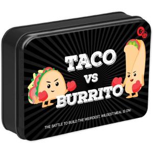 Taco vs Burrito – The Wildly Popular Surprisingly Strategic Card Game Created by a 7 Year Old – 5 Ways to Play – a Family-Friendly Party Game for Kids, Teens & Adults(TvB Tin)