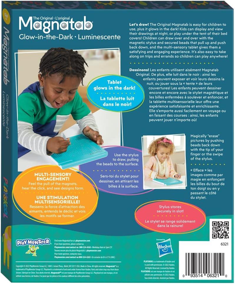 image:imagePlayskool Magnatab GlowinTheDark Learning and Sensory Drawing Tool for Kids Ages 3 and UpGlow in The Dark