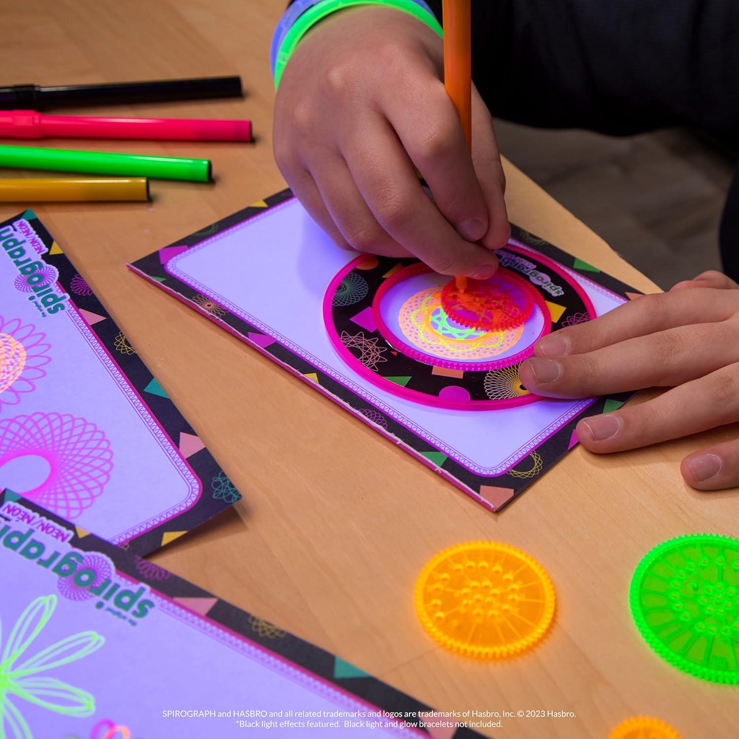 image:imageSpirograph Neon Drawing Set Drawing Kit Arts and Crafts Kids Toys Art Supplies Spiral Art Kids Drawing Kit Neon Markers Design Sheet Included ScreenFree Kids Activities Ages 8NEON