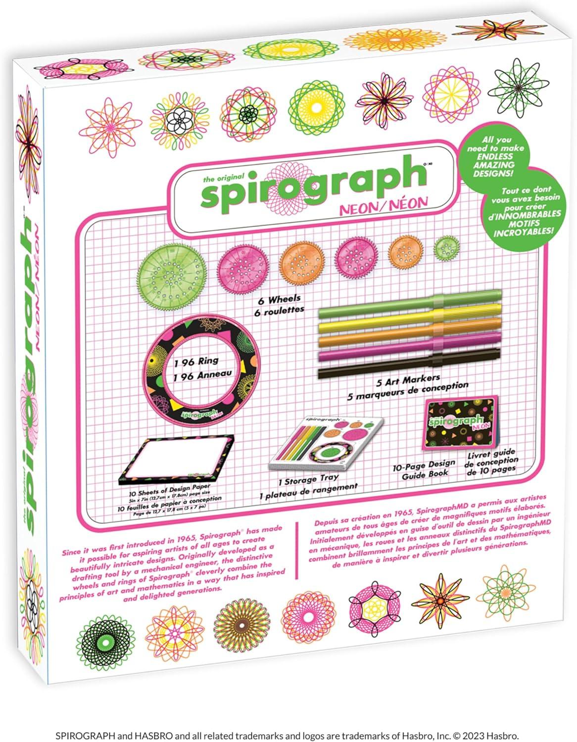 image:imageSpirograph Neon Drawing Set Drawing Kit Arts and Crafts Kids Toys Art Supplies Spiral Art Kids Drawing Kit Neon Markers Design Sheet Included ScreenFree Kids Activities Ages 8NEON