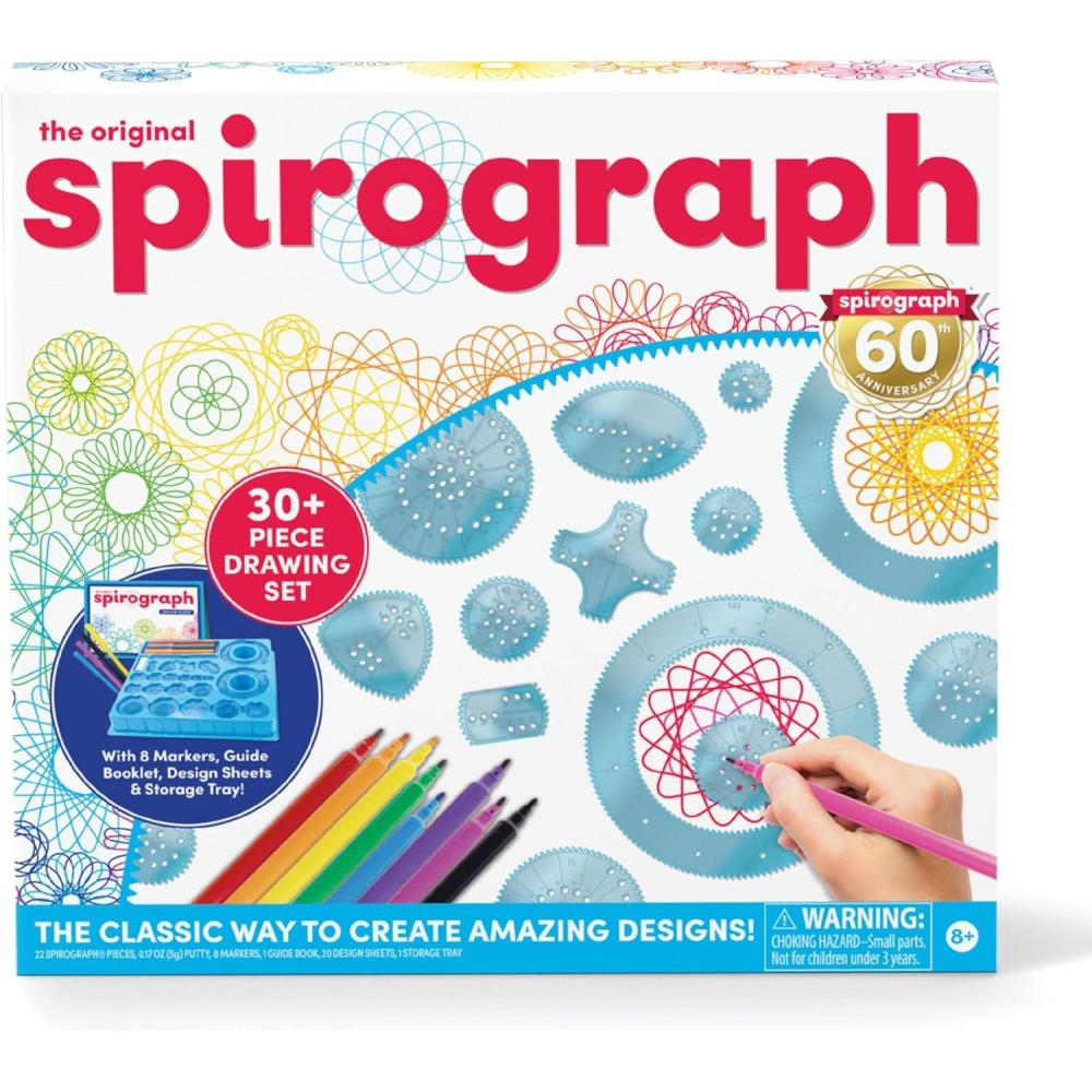 image:imageSpirograph Neon Collectors Tin Arts and Crafts Kids Toys Art Supplies Craft Supplies Drawing Kit Spiral Art Classic Gear Design Kit Pens Design Sheet Included Ages 8Spiro Markers