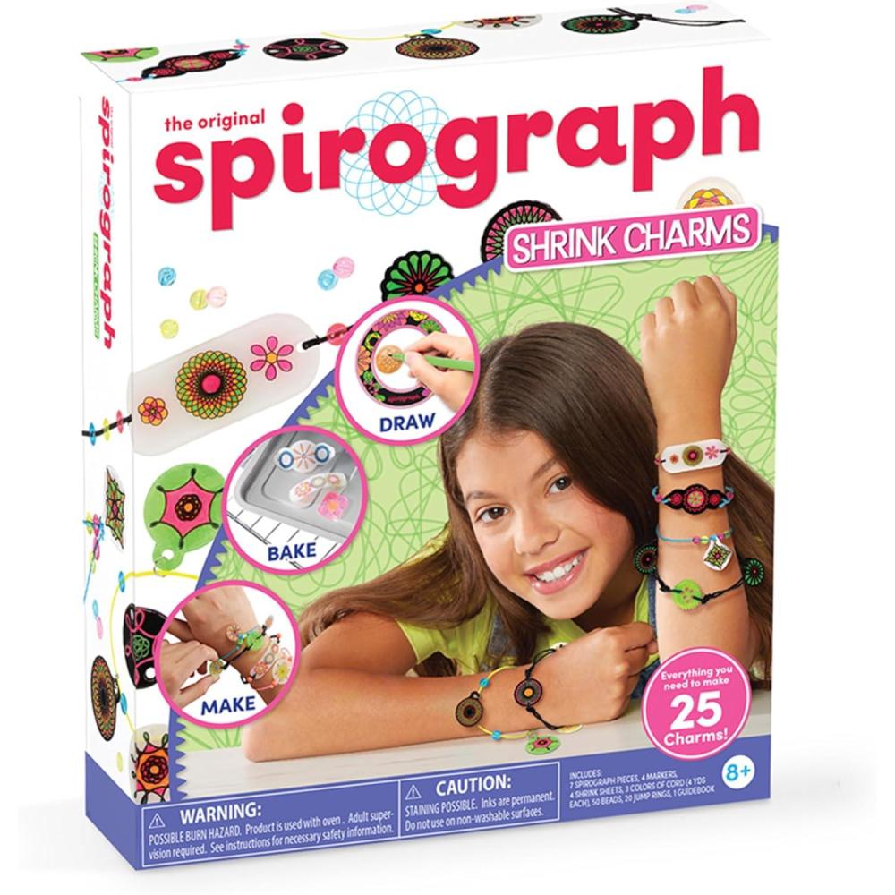 image:imageSpirograph Shrink Charms Friendship Bracelet Kit Bracelet Making Kit for Girls Arts and Crafts for Kids Drawing Kit Girls Bracelet for Kids Ages 8