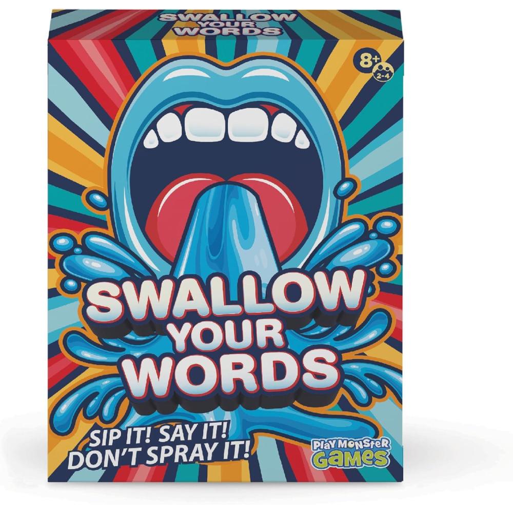 image:imageSwallow Your Words Card Games Board Game for Family Game Night Sip It Say It Dont Spray It Multiplayer Game Guess The Phrase Before The Timer Runs Out Ages 8Swallow Your Words