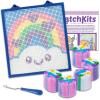 LatchKits Latch Hook Kits for Kids – Kids Crafts, Arts and Crafts, Yarn Art, Wall Hanging & Mini-Rugs, Craft Supplies, Pre-Cut Yarn, Easy to Follow Pattern, Hook Included, Arts & Craft, Ages 6+(Rainbow)