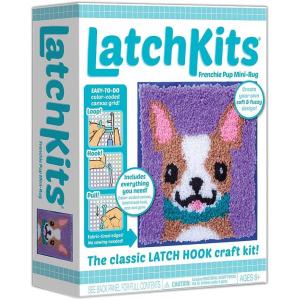 LatchKits Latch Hook Kits for Kids – Kids Crafts, Arts and Crafts, Yarn Art, Wall Hanging & Mini-Rugs, Craft Supplies, Pre-Cut Yarn, Easy to Follow Pattern, Hook Included, Arts & Craft, Ages 6+(Puppy)