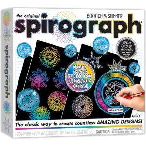 Spirograph Scratch & Shimmer – Arts and Crafts, Kids Toys, Art Supplies, Craft Supplies, Drawing Kit, Spiral Art, Classic Gear Design Kit, Magic Scratch Paper, Pen, Design Sheet Included, Ages 8+