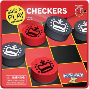 PlayMonster Take ‘N Play Anywhere — Checkers — Magnetic Travel Game — Fun on The Go! — for Ages 4+(Checkers)