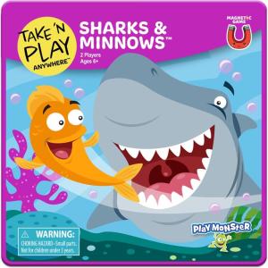 PlayMonster Take ‘N Play Anywhere — Checkers — Magnetic Travel Game — Fun on The Go! — for Ages 4+(Sharks N Minnows)
